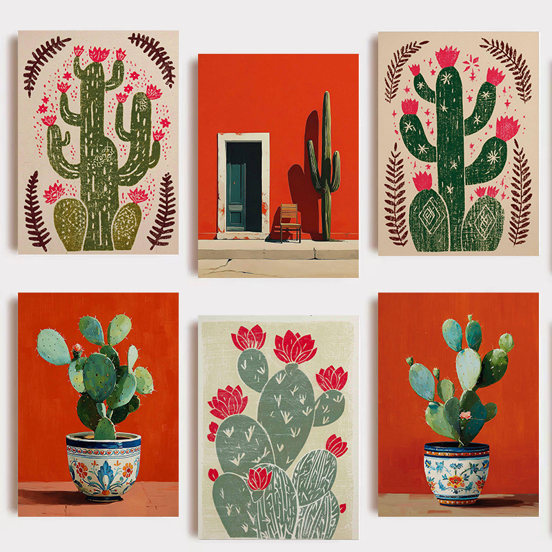 Home Decor Minimal - Minimal Cactus and Chair Poster Mexican