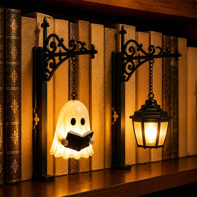 Home Decor Catalog - Ghost Shaped Bookshelf Lantern Decor Light