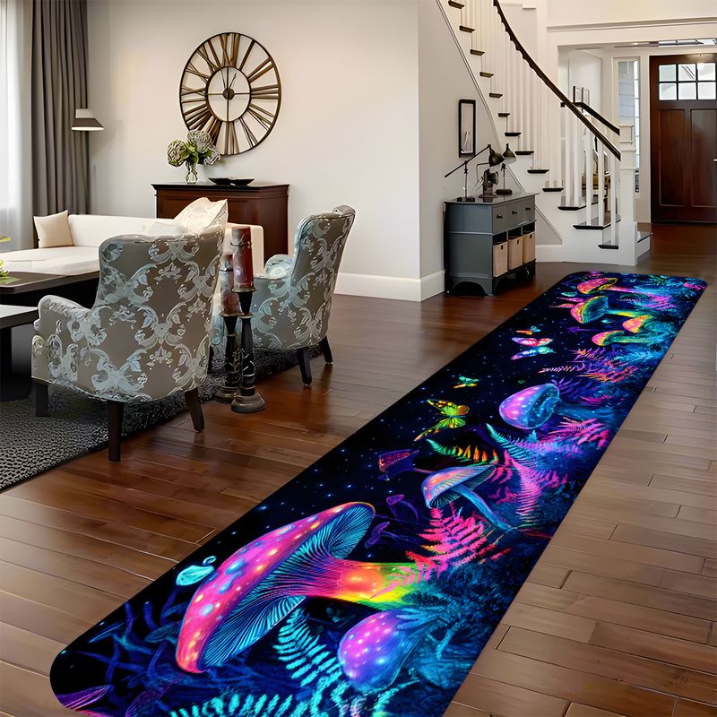 Home Decor Under 100 - VIKAMA Psychedelic Neon Mushroom Butterfly Long
