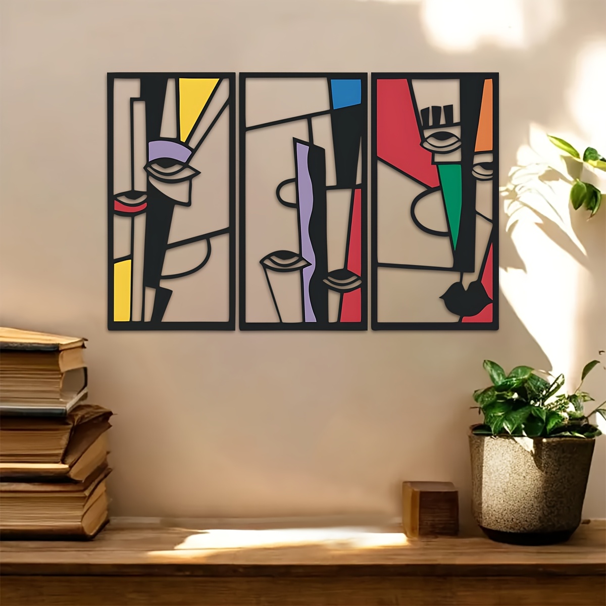 Home Decor Minimal - 3 Pieces, Picasso Minimalist Metal Wall