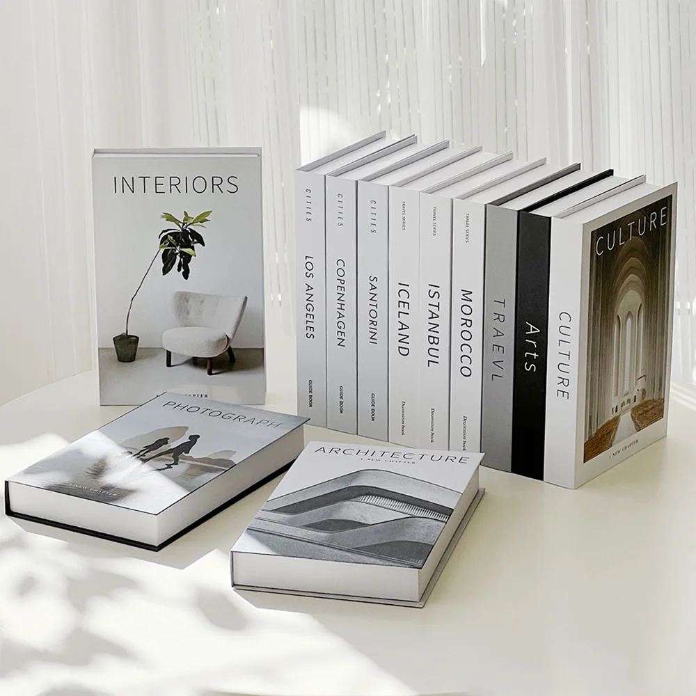 Home Decor Catalog - Minimalist Modern Decorative Fake Books Props