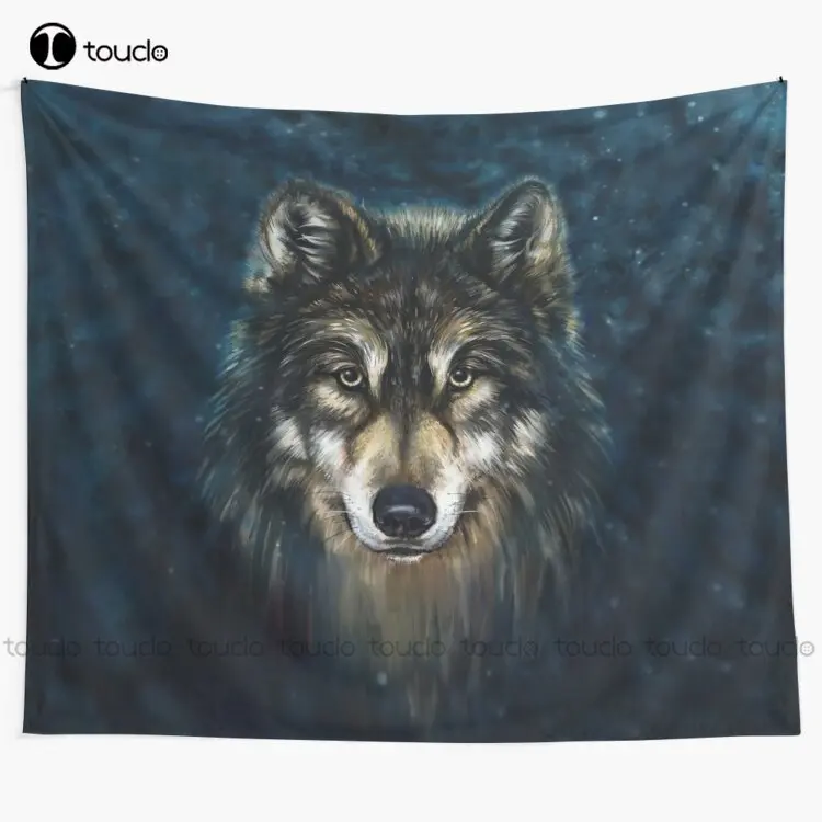 Home Decor Website - Artistic Wolf Face Tapestry Tapestry Website