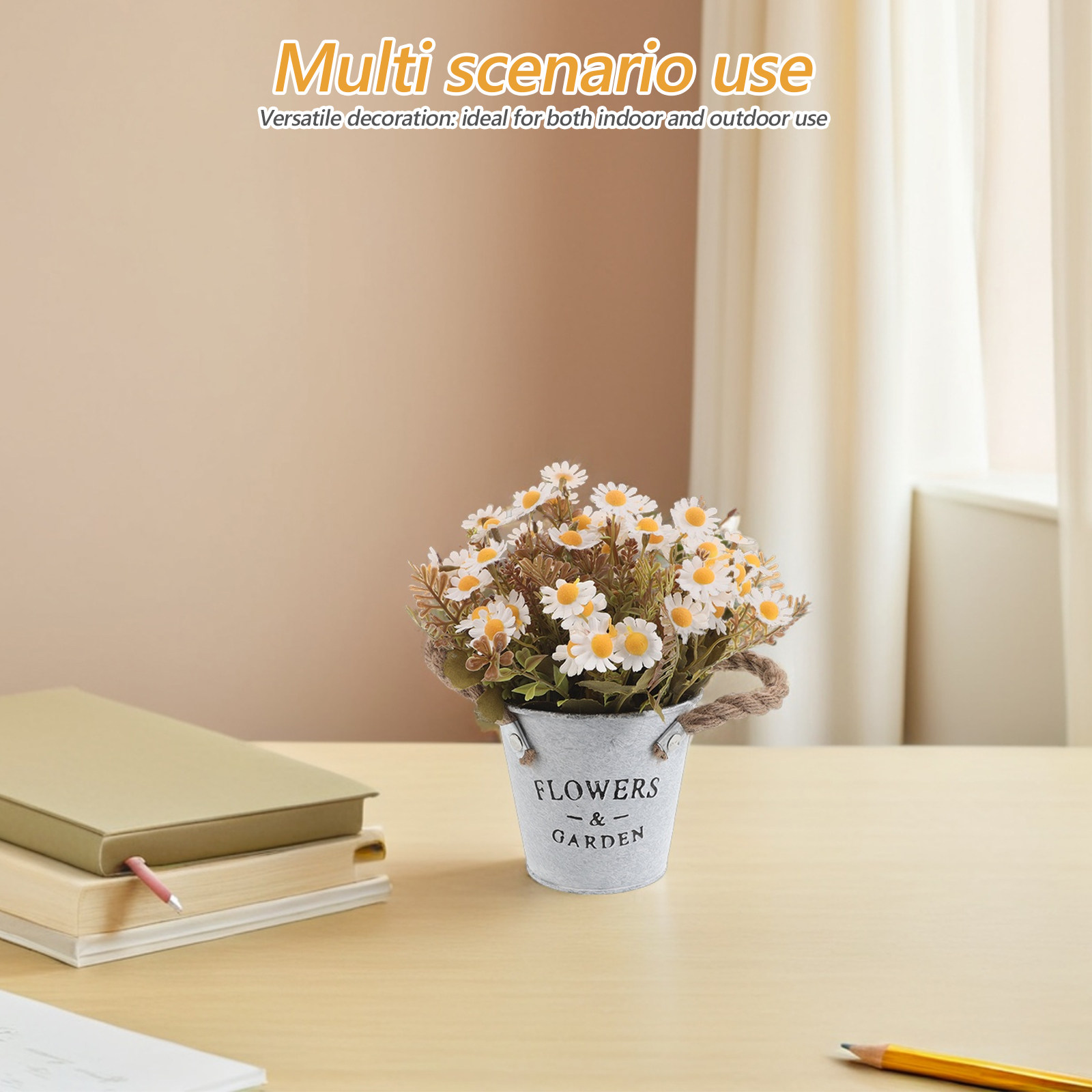 Home Decor Daisy - Artificial Daisy Potted Plant Realistic Fake