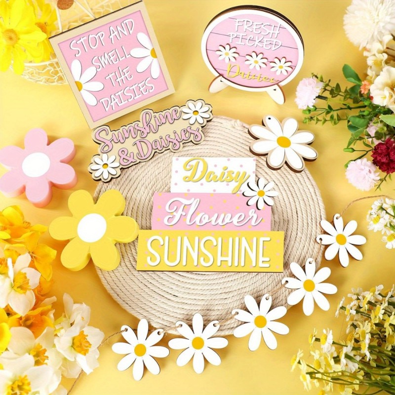 Daisy Tiered Tray Decor Summer - Home Decor Daisy ulasan dan harga