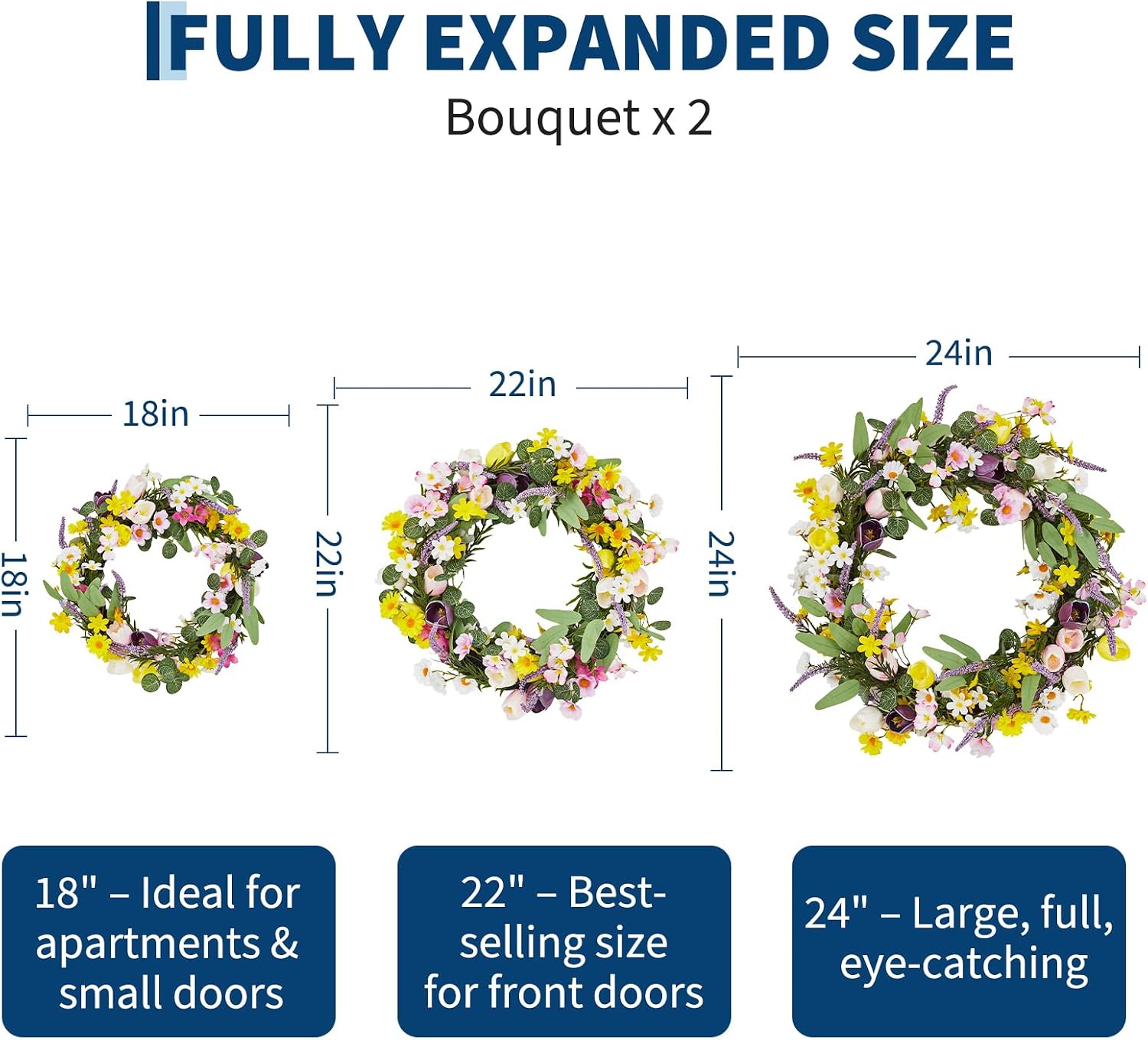 18/22/24Inch Daisies & Lavende - Home Decor Daisy ulasan dan harga