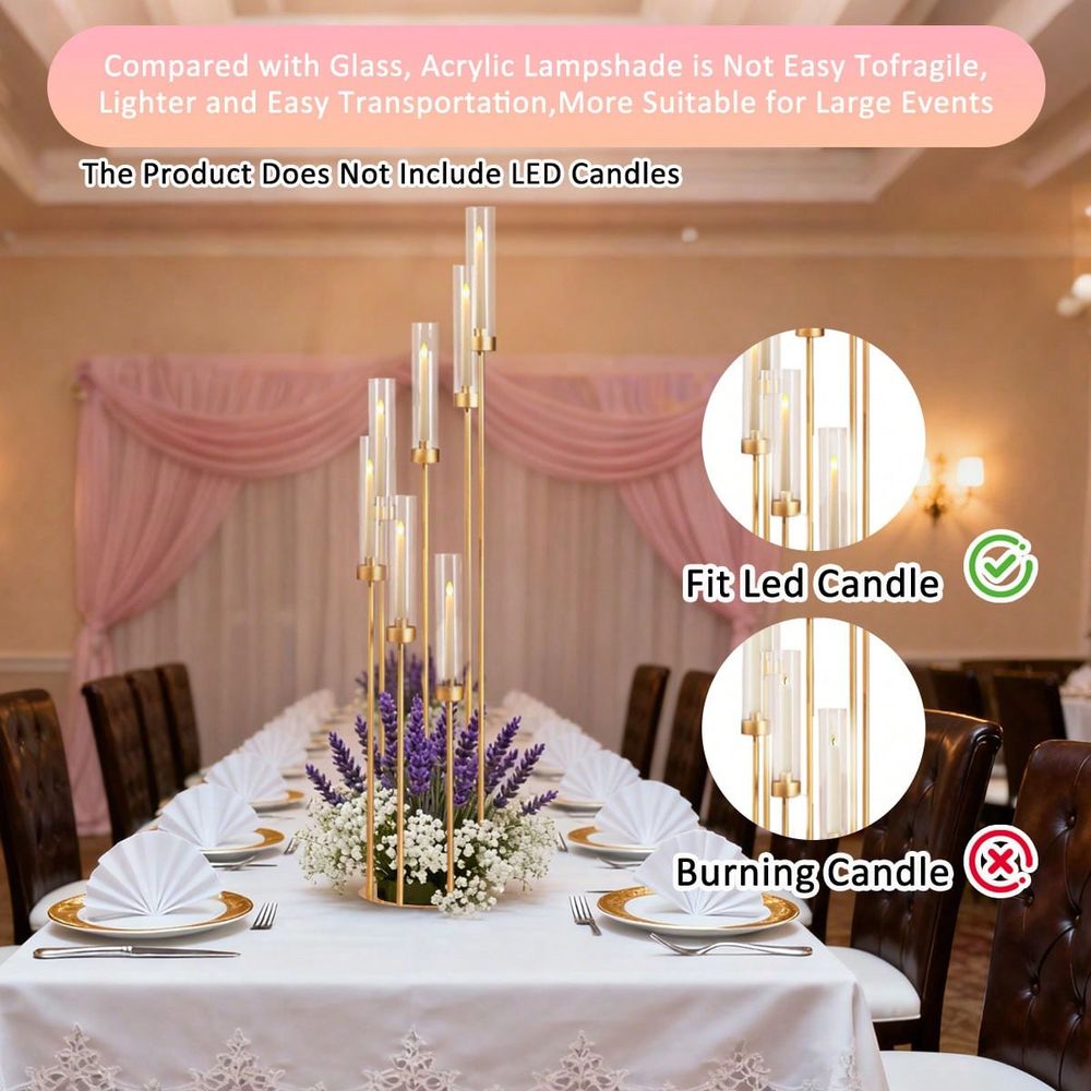 2Pcs 7 Arm Gold Candelabra Can - Home Decor Theme ulasan dan harga