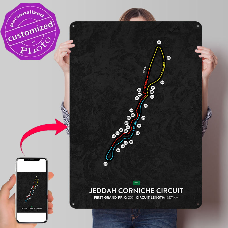 Jeddah Circuit 3D Printed Text - Home Decor Jeddah ulasan dan harga