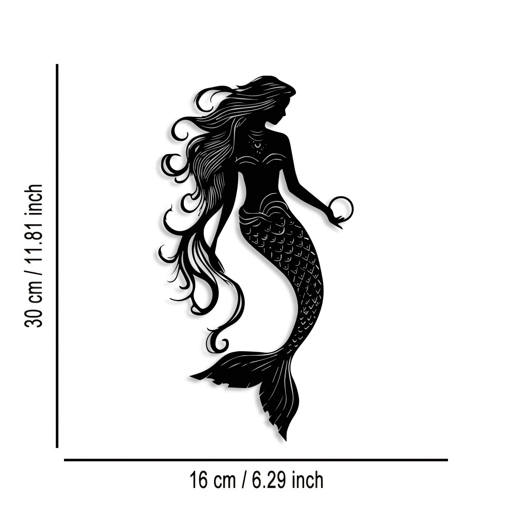 Elegant Mermaid Metal Wall Art - Home Decor Minimal ulasan dan harga