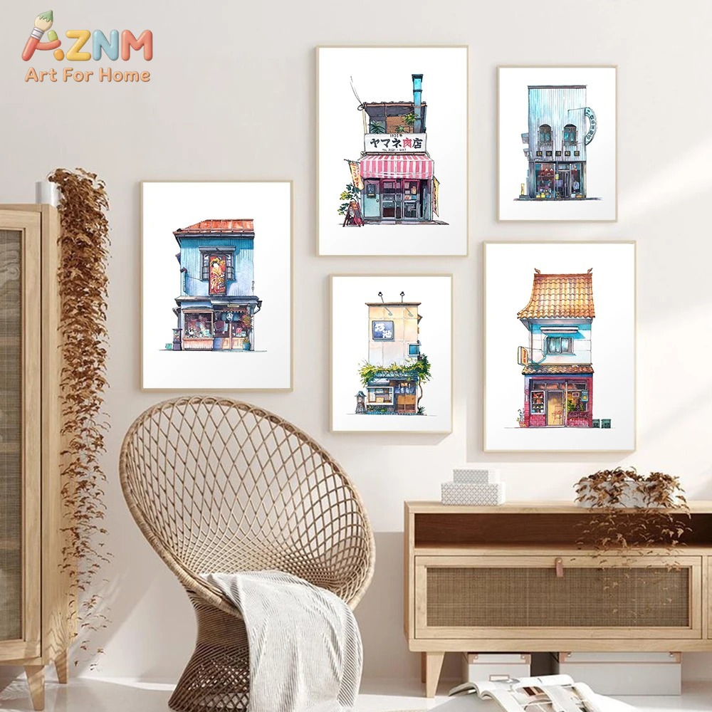 AZNM Japanese Storefront Water - Home Decor Shop ulasan dan harga