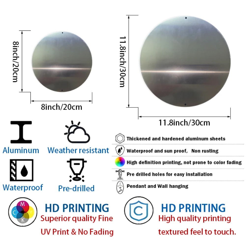 Round Metal Aluminum Mark - Wa - Home Decor Shop ulasan dan harga