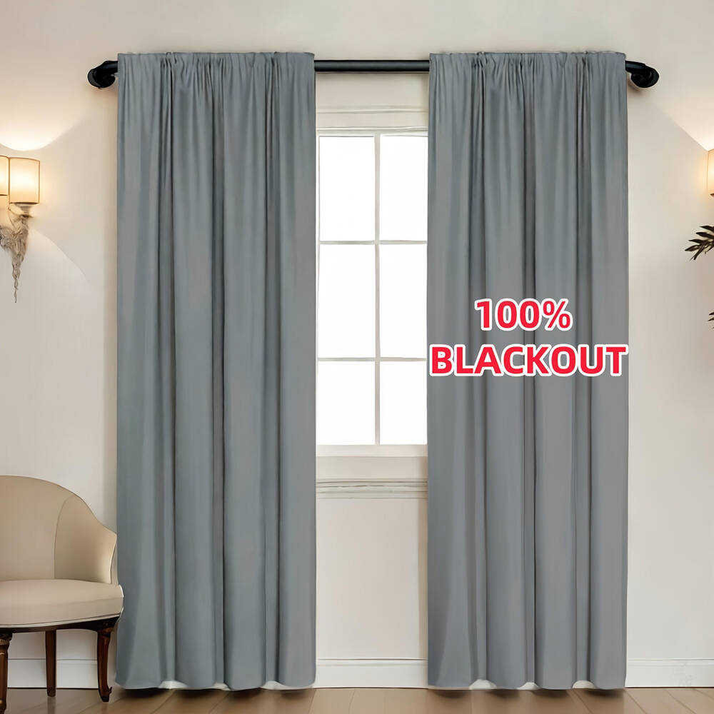 1pc 100% Blackout Curtain with - Home Decor Under 100 ulasan dan harga