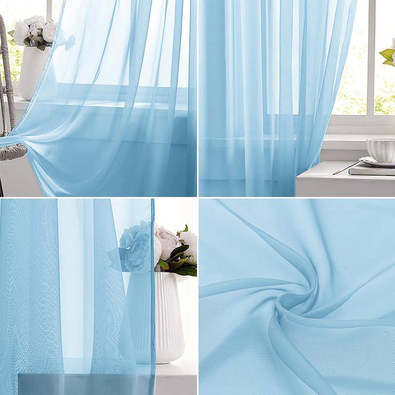 Light Blue Solid Sheer Voile W - Home Decor Under 100 ulasan dan harga