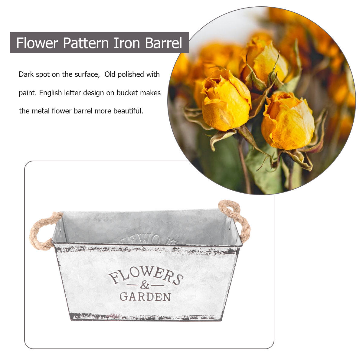 Simple Iron Rope Flower Bucket - Home Decor Shop ulasan dan harga