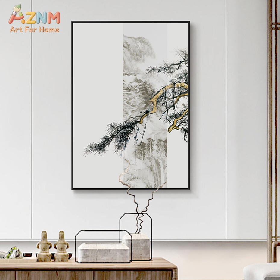 AZNM Chinese Ink Bamboo Pine M - Home Decor Minimal ulasan dan harga