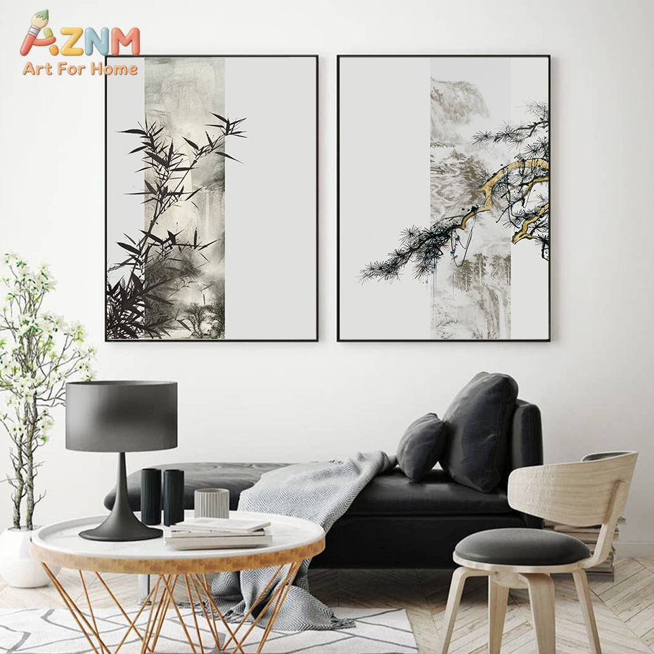 AZNM Chinese Ink Bamboo Pine M - Home Decor Minimal ulasan dan harga