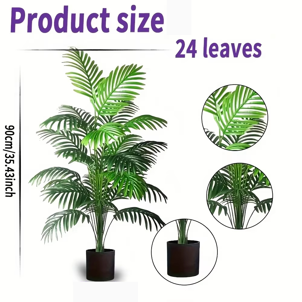 24 Leaves Areca Palm Artificia - Artificial Hanging Plants ulasan dan harga
