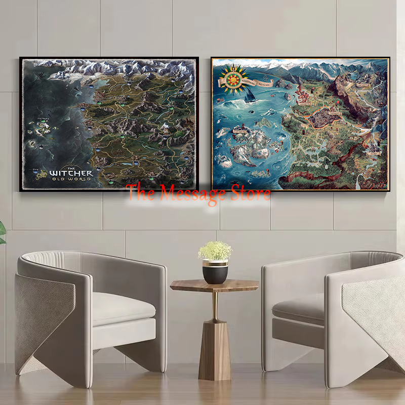 Witcher World Map Continent Lo - Home Decor Location ulasan dan harga