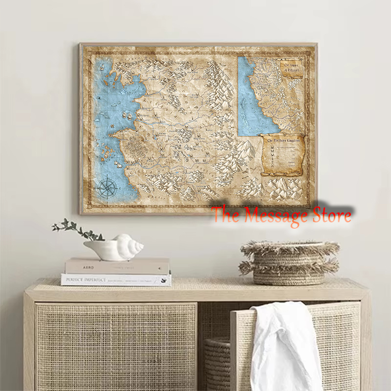 Witcher World Map Continent Lo - Home Decor Location ulasan dan harga