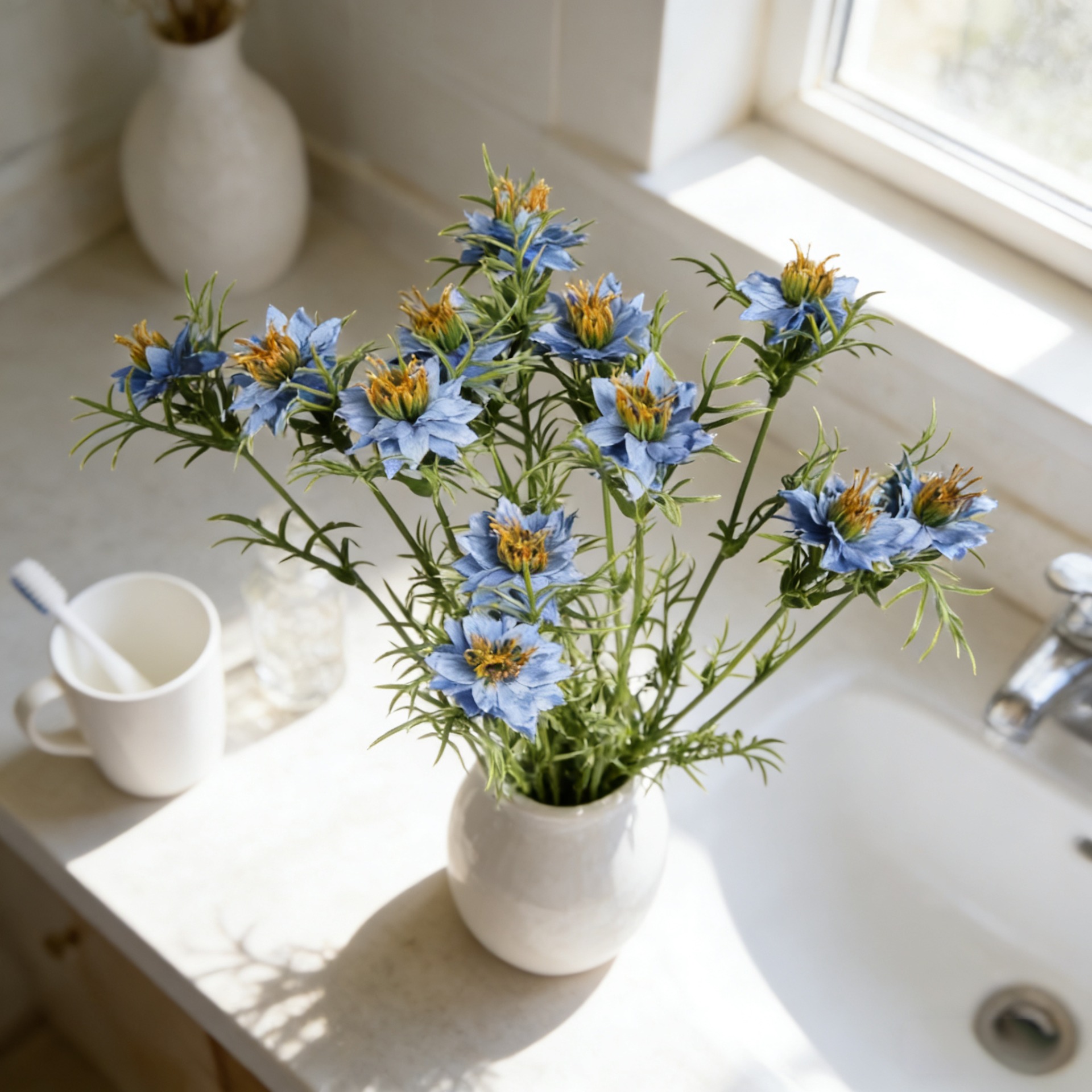 27 Inch Faux Nigella Daisy Flo - Home Decor Daisy ulasan dan harga