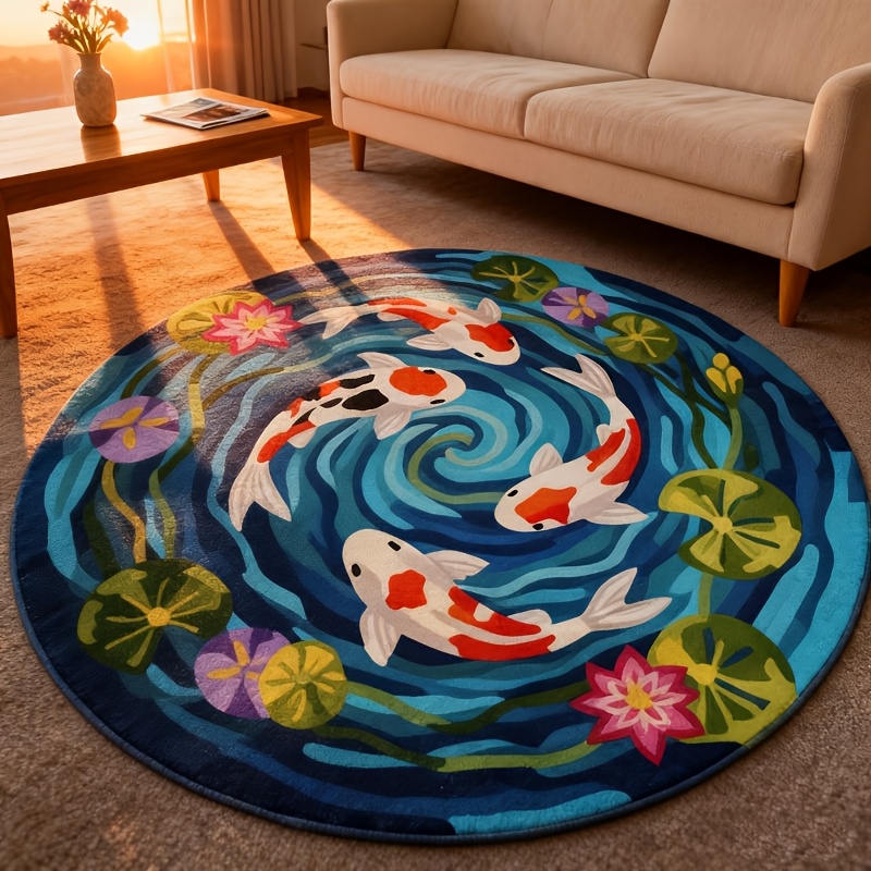 Koi Fish Pattern Round Area Ru - Home Decor Under 100 ulasan dan harga