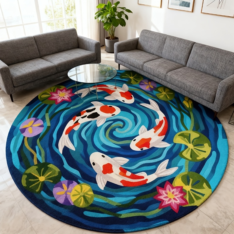 Koi Fish Pattern Round Area Ru - Home Decor Under 100 ulasan dan harga