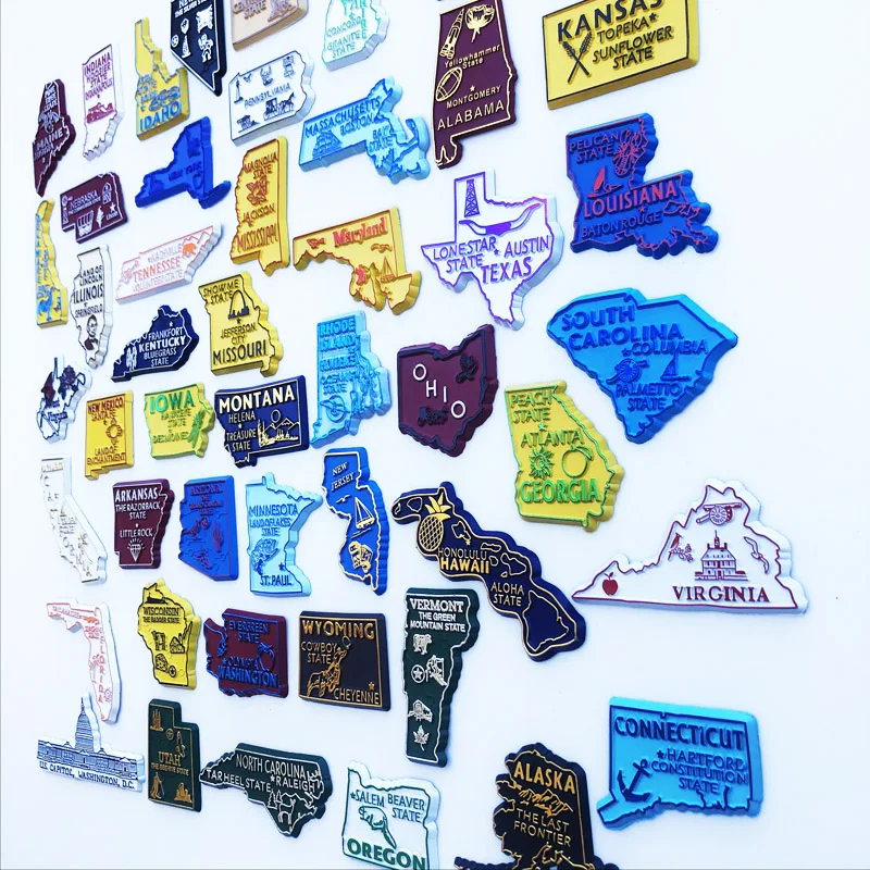 U.S. States Refrigerator Magne - Home Decor Usa ulasan dan harga