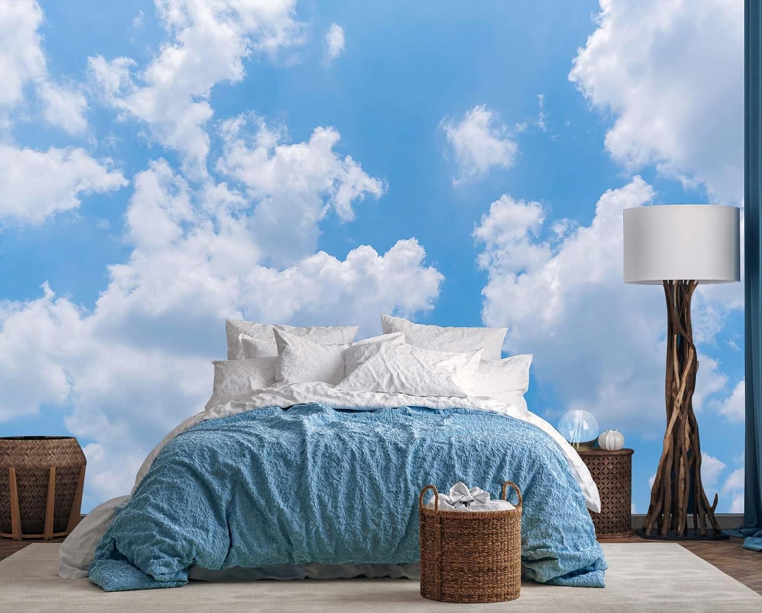 Vibrant Blue Sky Cloud Tapestr - Home Decor Under 100 ulasan dan harga