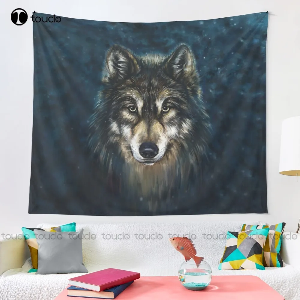 Artistic Wolf Face Tapestry Ta - Home Decor Website ulasan dan harga