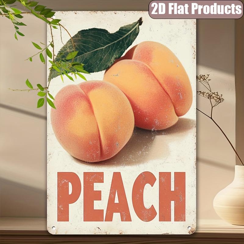 Vintage Peach-Themed Metal Sig - Home Decor Theme ulasan dan harga