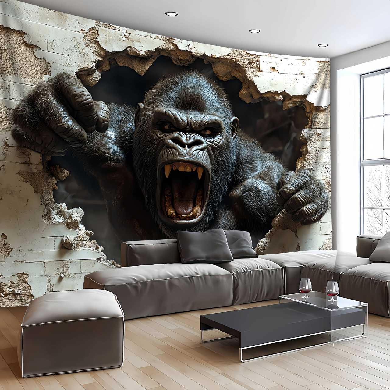 1pc 3D Dynamic Gorilla Wall Bu - Home Decor Under 100 ulasan dan harga