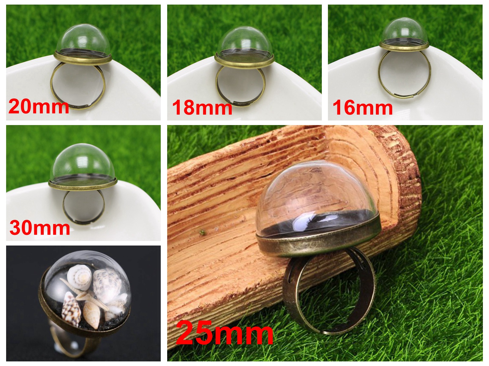 2pcs DIY Bronze Adjustable Rin - Terrarium Glass Bottle ulasan dan harga