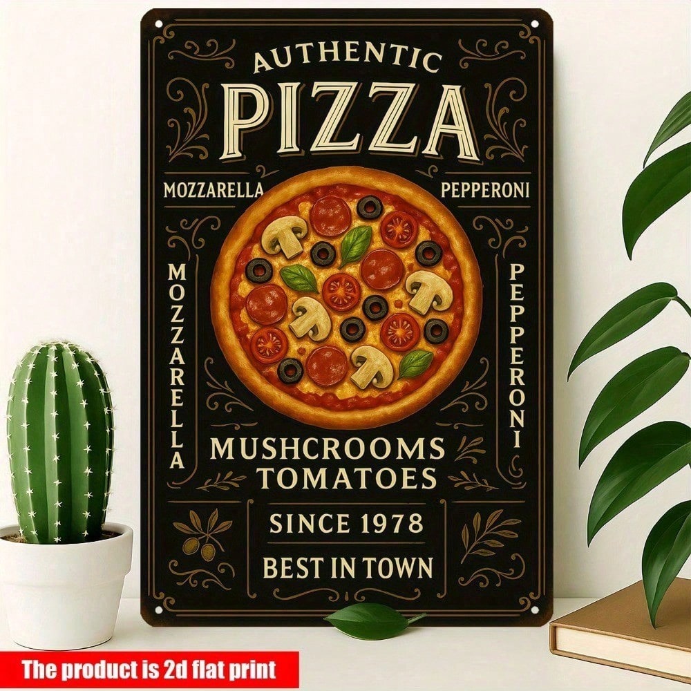 Vintage Pizzeria Metal Tin Sig - Home Decor Shop ulasan dan harga