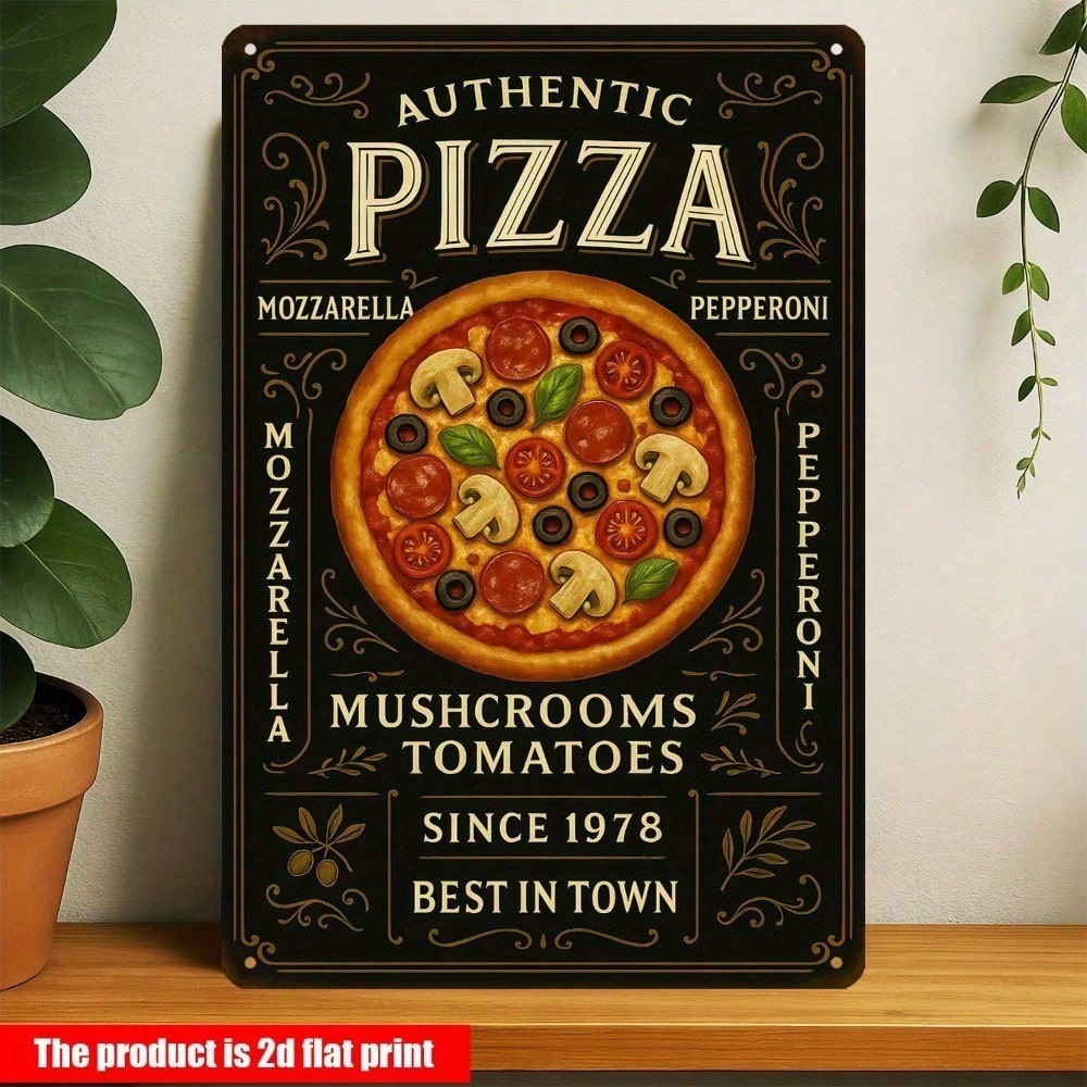 Vintage Pizzeria Metal Tin Sig - Home Decor Shop ulasan dan harga