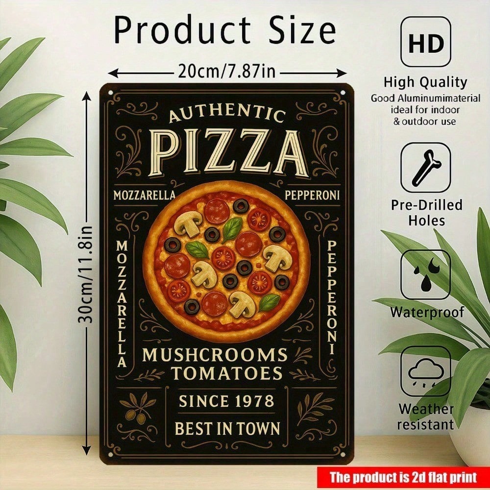 Vintage Pizzeria Metal Tin Sig - Home Decor Shop ulasan dan harga