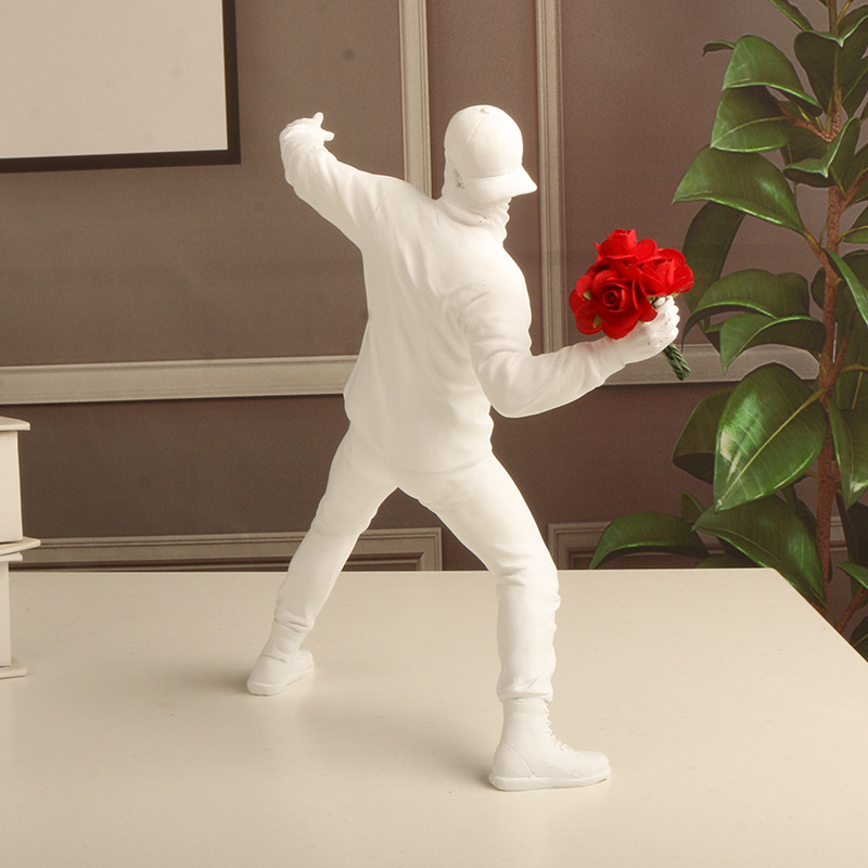 Banksy Still Flower Decoration - Abstract Sculpture Resin ulasan dan harga